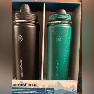 Black and Teal Water Bottles
